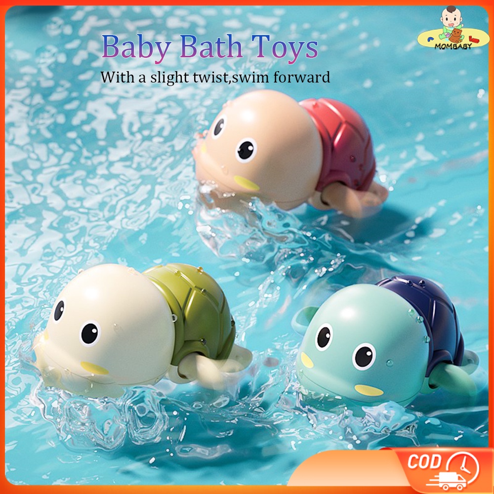 Mombaby bath baby toys Cute Tortoise Swim Animal bath toys for baby