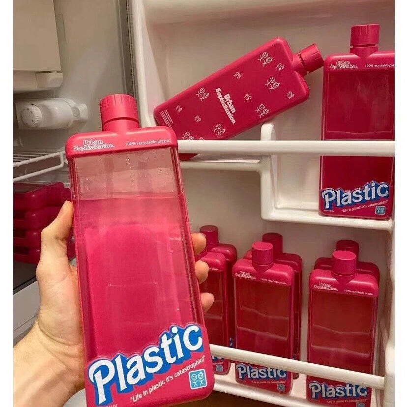 [PP Home] ins style water bottle flat bottle sports bottle plastic