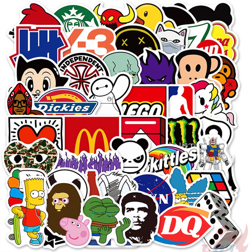 Classical Mixed Fashion Brand Logo S 2 Cool Cartoon Graffiti Stickers