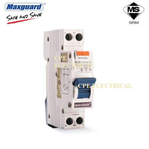 MAXGUARD 20A 32A 2P 10mA 6kA RCBO Type AC SIRIM APPROVE | Shopee ...
