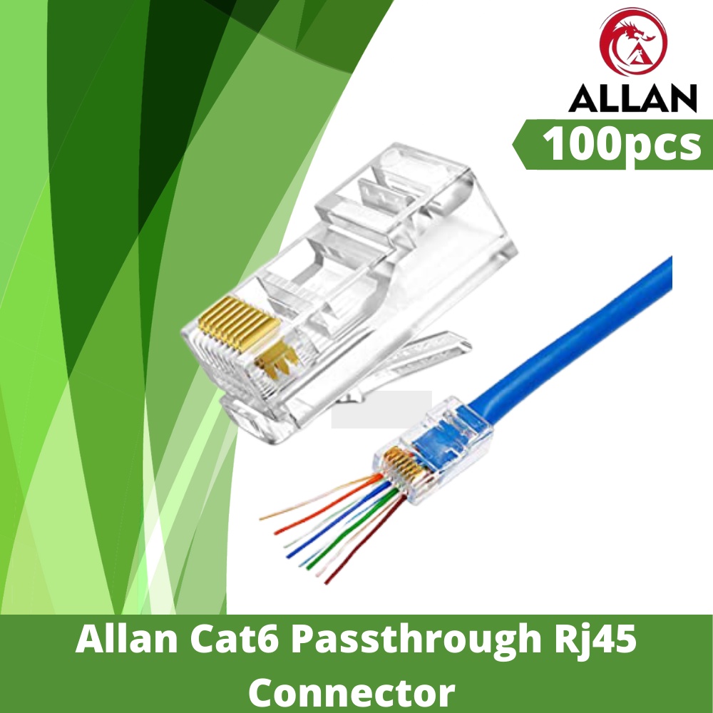 Allan 100PC RJ45 Passthrough/TAGUSAN Rj45/Metal Rj45/Rj45 Connector ...