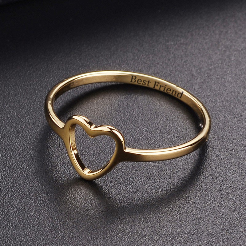 3 colors Love Heart Rings gold silver rose gold Best Friend Ring For Girls Friendship Jewelry BFF Women Women Love Heart Best Friend 925 silver Ring Promise Friendship Rings Shopee Philippines