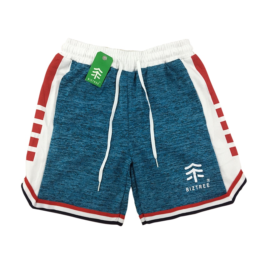BIZTREE Men's Trendy Elite Garterized Cotton Basketball Sports Shorts