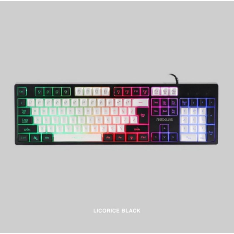 Rexus RX-K9E WHITE-BLACK RGB GAMING KEYBOARD | Shopee Philippines