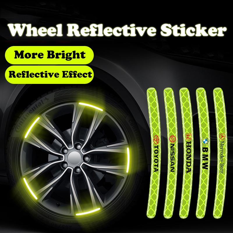 20 pieces Car Wheel Hub Reflective Sticker Super Bright Reflective ...