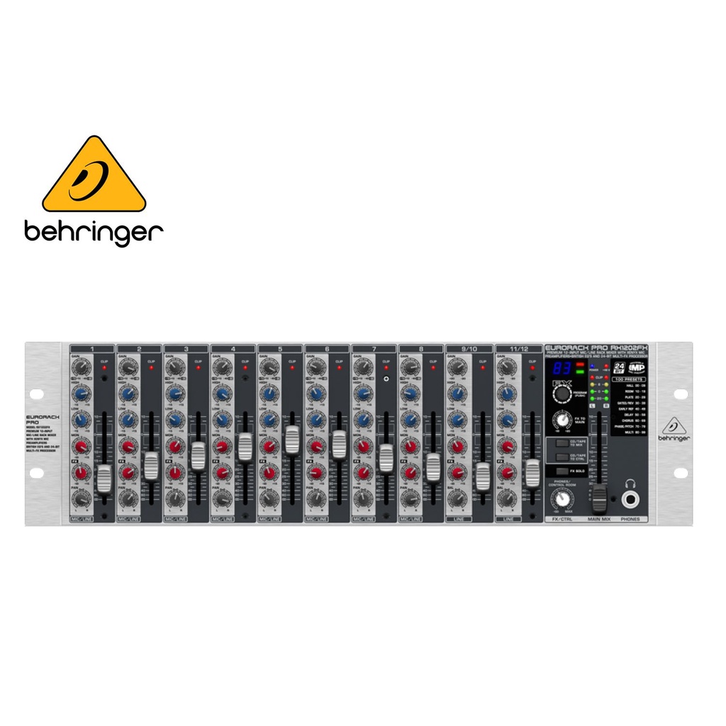 Behringer RX1202FX 12 Input Eurorack Pro Rackmount Mixer Premium Mic
