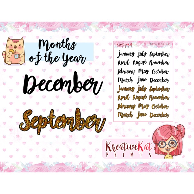 Months of the Year planner stickers | Shopee Philippines