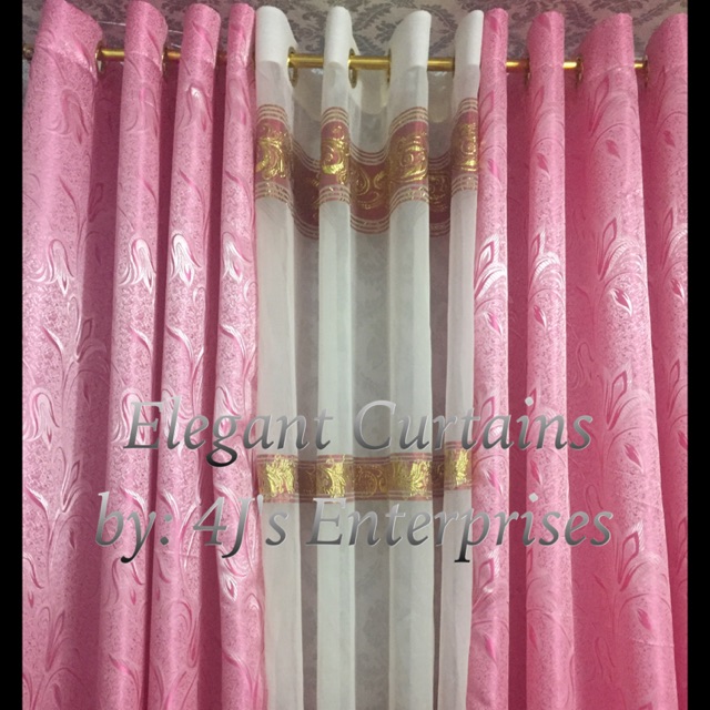 curtains 3in1 set (brocade) | Shopee Philippines