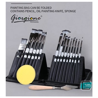 19pcs/set Nylon Brush Watercolor Paint Pen Set Oil Painting Knife