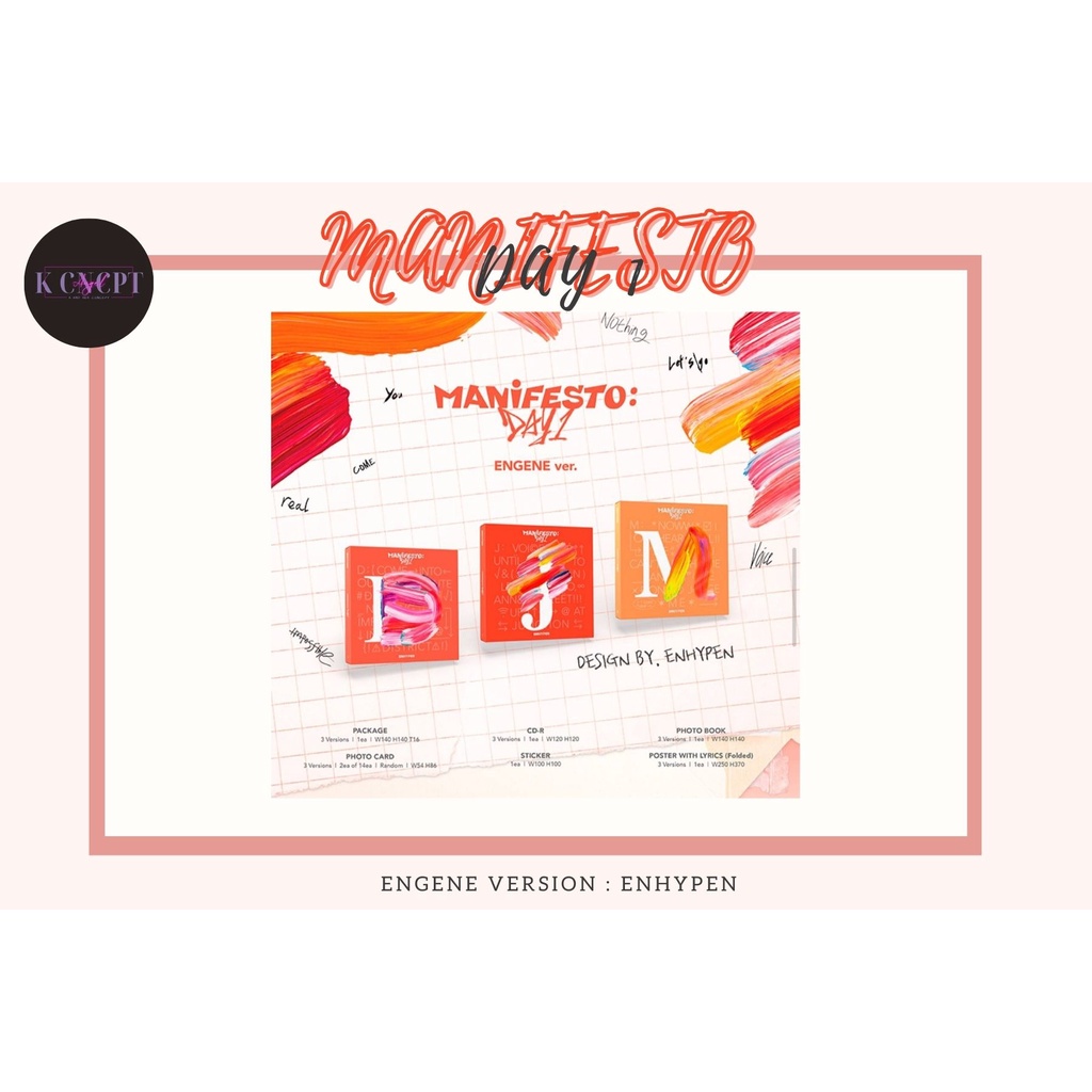 ENHYPEN [OFFICIAL ALBUM ]MANIFESTO DAY1: ENGENE VER. | Shopee Philippines