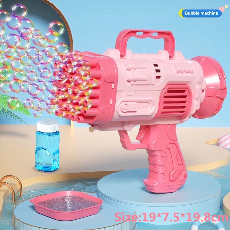 【FREE Bubble Liquid,Basin】Bubble Gun Bubble Maker Toy Bubble Machine