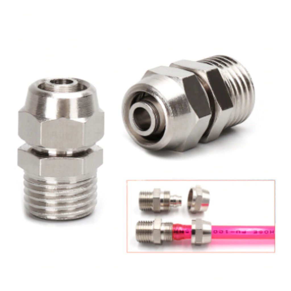 Pressurized Male Thread Straight Quick Screw Pipe Connector for PU Hose