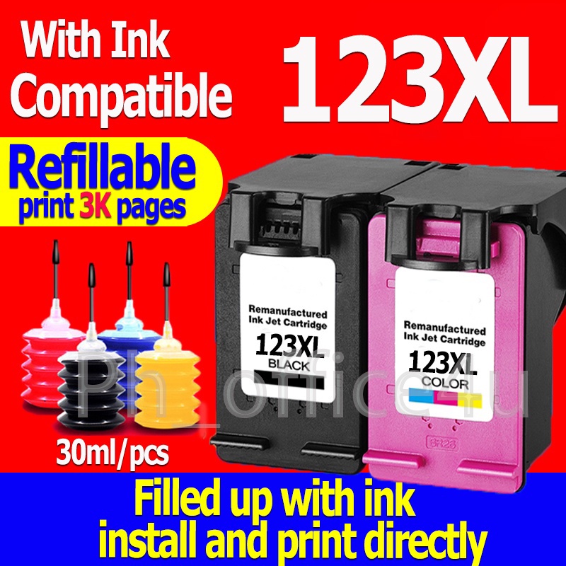 hp 123 ink HP 123XL refillable ink cartridge for HP 1110 1111 1112 2130 ...