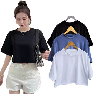 Oversized Crop Top Loose Shirt short sleeves Women Graphic Loose fit Blouse  korean shirt free size