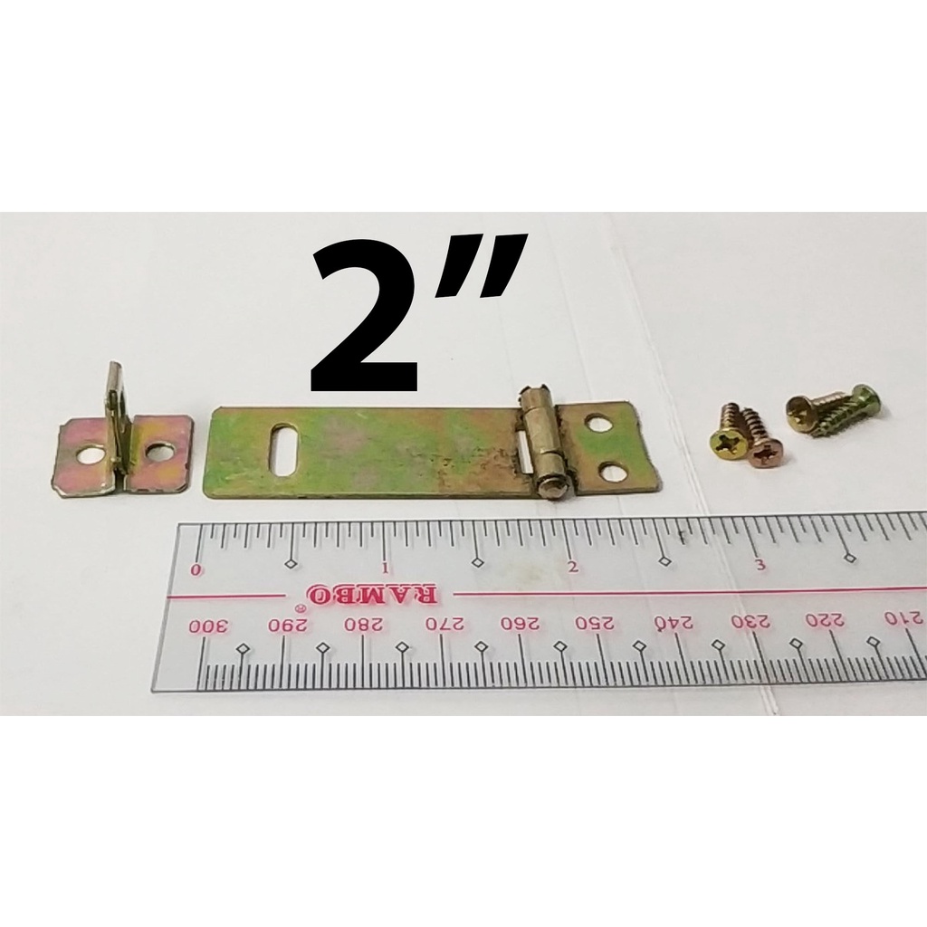 BRASS SAFETY HASP 2" WITH FOUR PIECES SCREW ( 2 INCHES