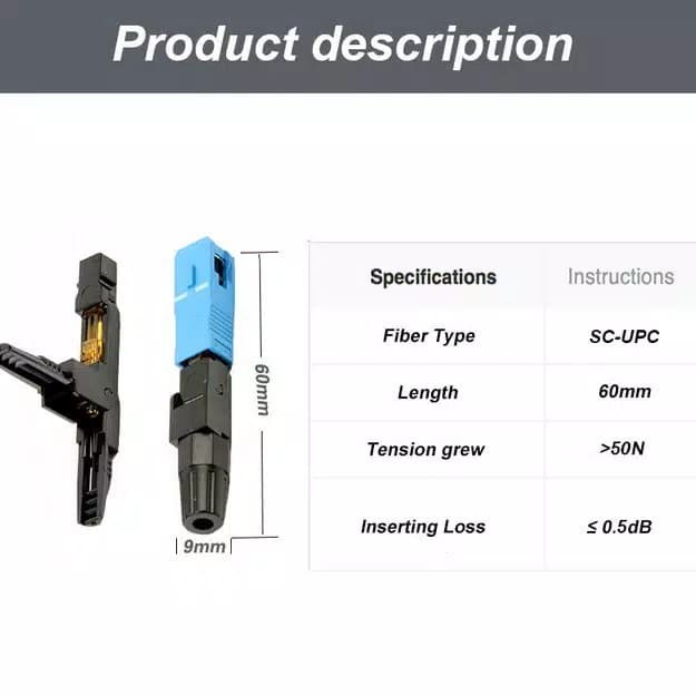 Fast Connector SC UPC SOC Fiber Optic FTTH Grade A | Shopee Philippines