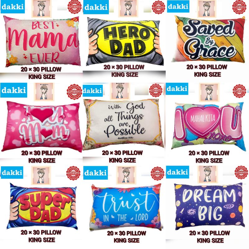 DAKKI PILLOW 20×30 KING SIZE ORIGINAL Shopee Philippines