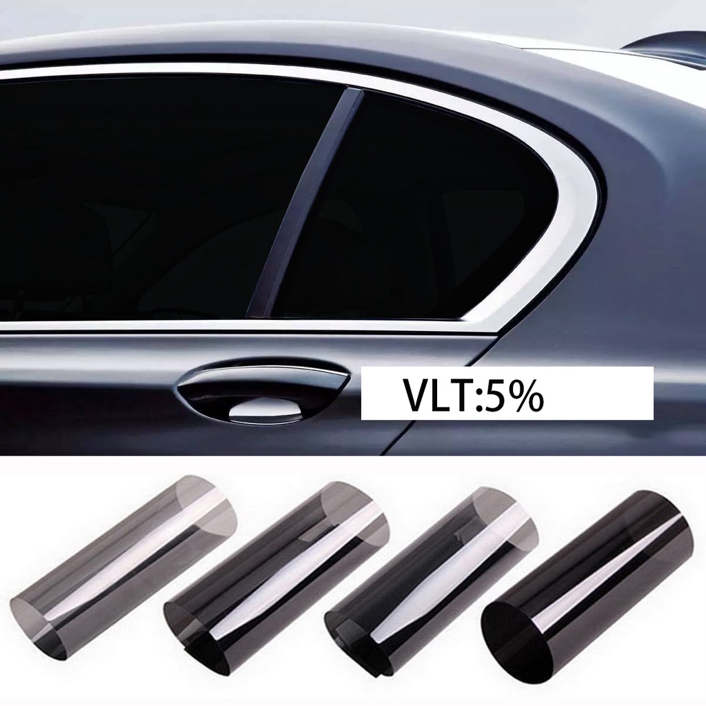 5/15/35/50 % VLT Black Window Tint Film Glass Sticker Solar Sun Shade ...