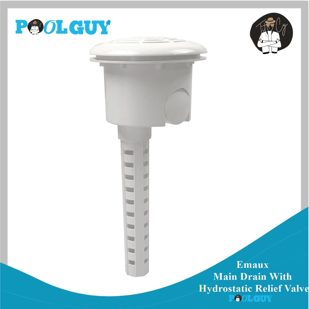 PoolGuy EMAUX 2" Main Drain With Hydrostatic Relief Valve Pressure