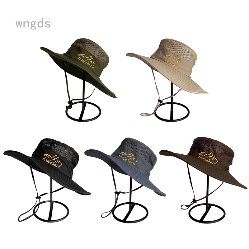 Men Anti-uv Sun Hats Outdoor Fishing Cap Fashion Big Brim Caps