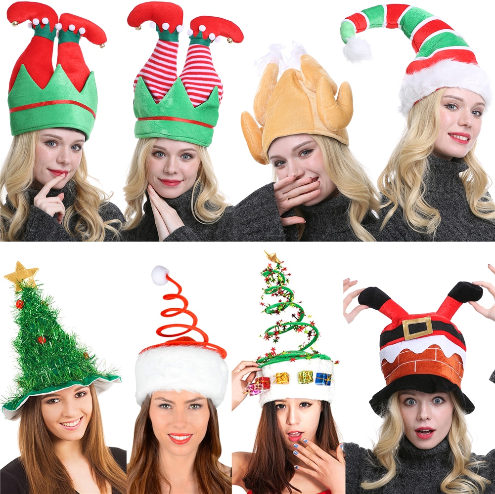 2023 Christmas Hat Plush Elf Santa Hat Ornament Christmas Decoration Cap Turkey Hats New Year Xmas Party Accessories Decoration Shopee Philippines