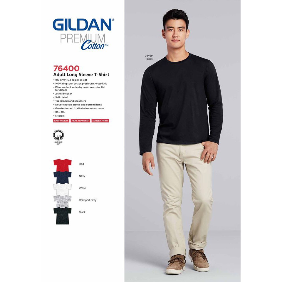 Gildan 76400 Long Sleeve Adult T Shirt Shopee Philippines