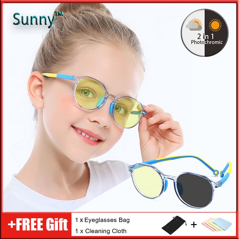 Photochromic Anti Radiation Glasses For Kids Boys Girls TR90 Frame Anti  Blue Ray Transition Computer Eyewear Children Sunglasses Auto Changing  Color