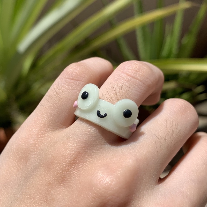 Aesthetic Frog Rings Clay Clay Ring Cute Frog Ring 2pcs/set Frog