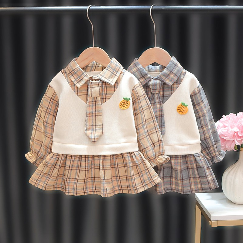 School Girls Old Fashioned Dress Kids Preppy Clothes School