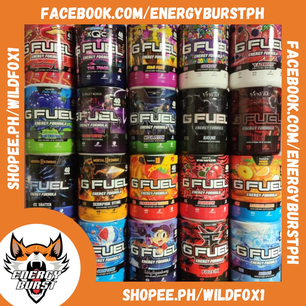 Official G Fuel Tubs (40 Servings) Elite Energy and Endurance GFuel
