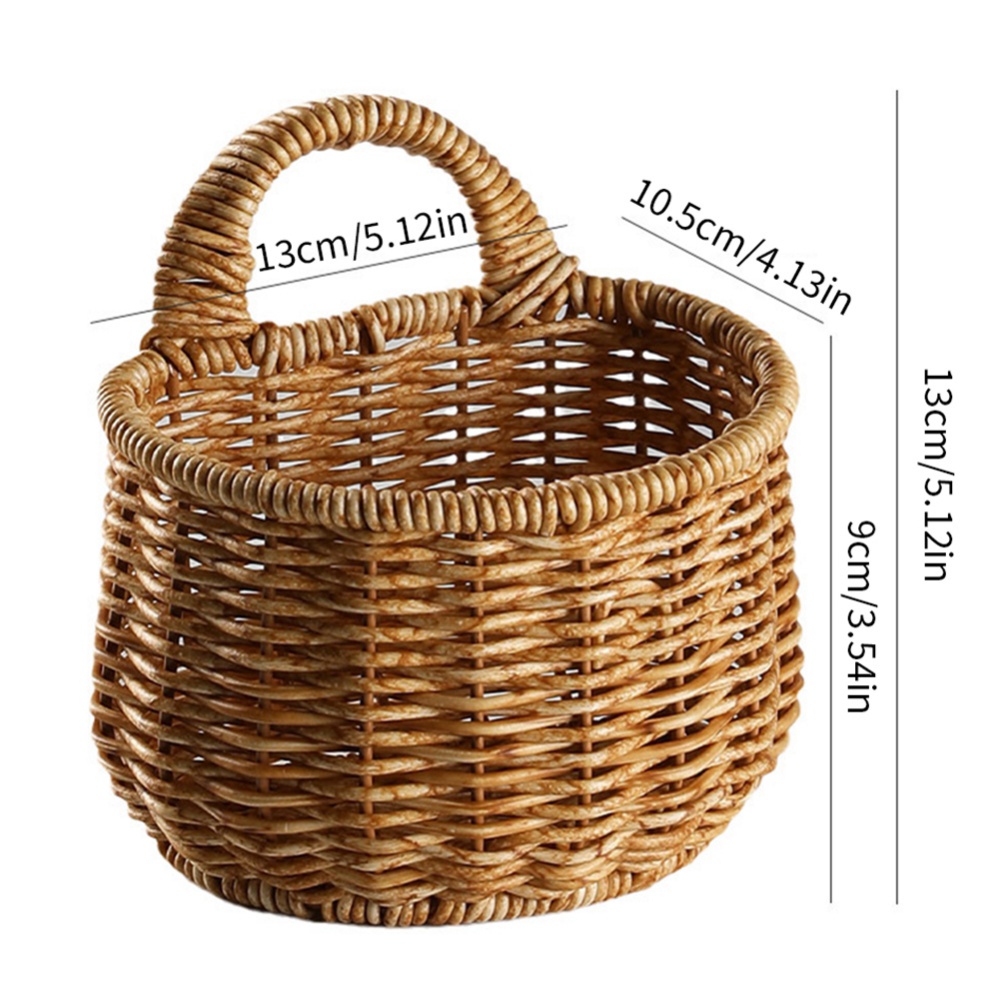 Hanging Hand-Woven Storage Basket Wall Basket Fruit Sundries Organizer ...