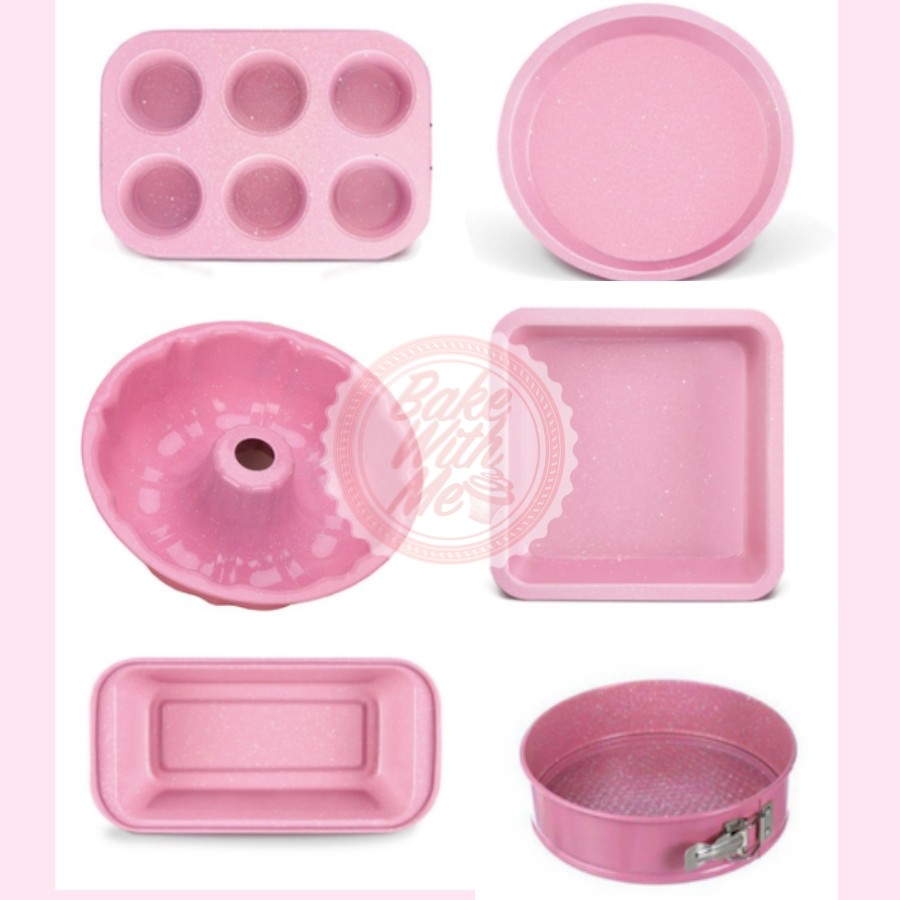 PINK BAKING PAN PER PIECE | muffin loaf square pie round tube bundt ...