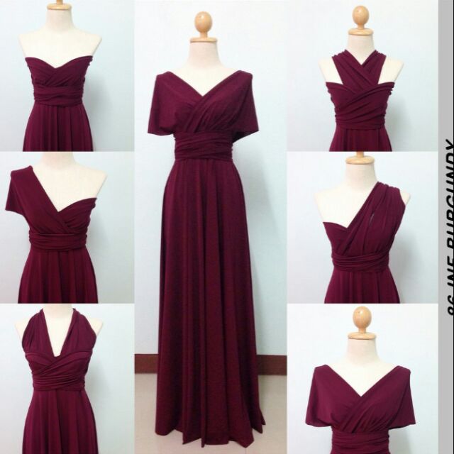 Burgundy Infinity Dress Shopee Philippines