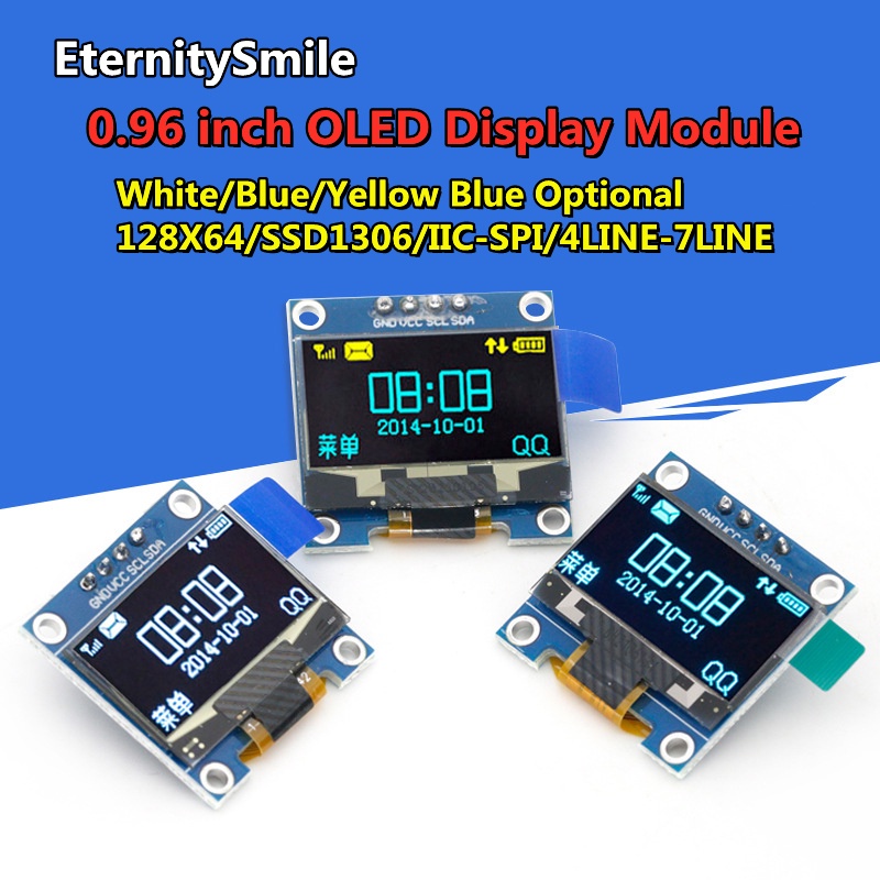 10pcs 0.96 inch OLED IIC Serial White Display Module 128X64 I2C SSD1306 ...