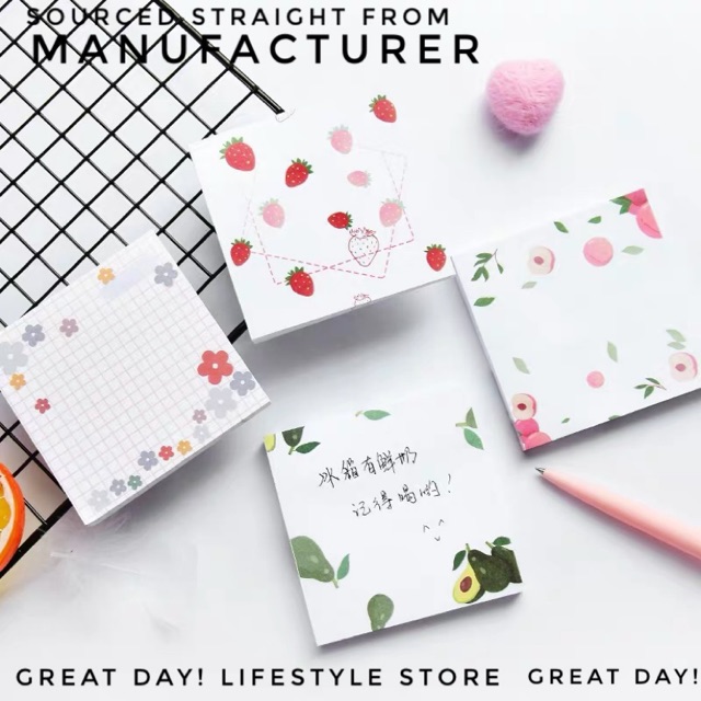 Sticky Note Desserts Fruits And Others Useful | Shopee Philippines