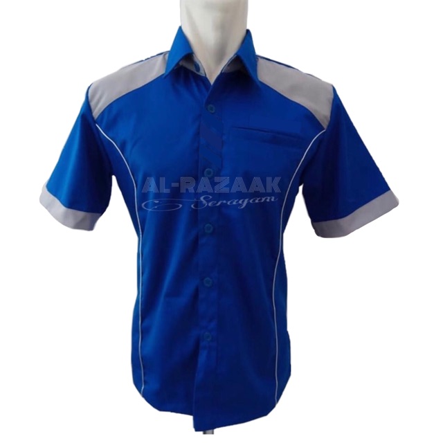 Blue Gray Office Uniform Work Uniform Can Additional Embroidery ...