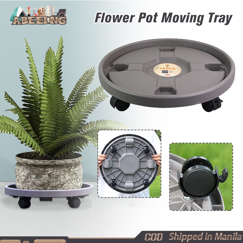 Flower Pot Moving Tray with Wheels 10inch Plant Stand Casters Rolling ...