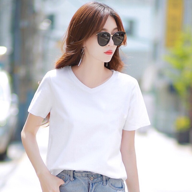 Plain white tee womens sale