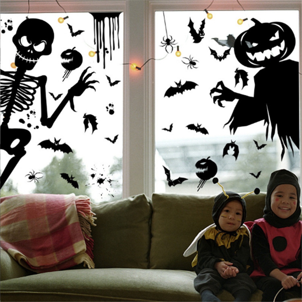 Halloween Giant Ghost Monster Ghost Shadow Window Sticker Witch Death ...