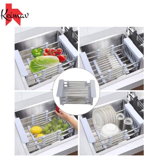Retractable Sink Water Filter Rack Drain Basket Stainless Steel Kitchen ...