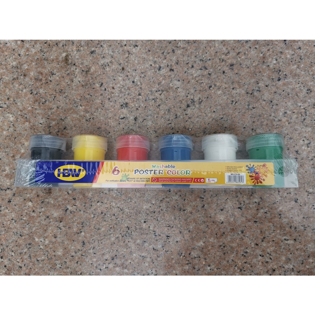 [HBW] Washable Poster Color [6 colors] | Shopee Philippines