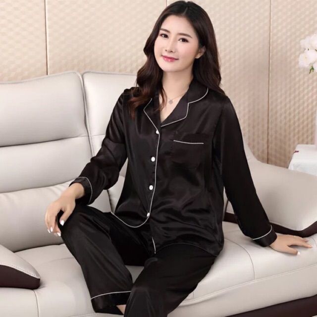 Simulation silk long sleeve suit home service | Shopee Philippines