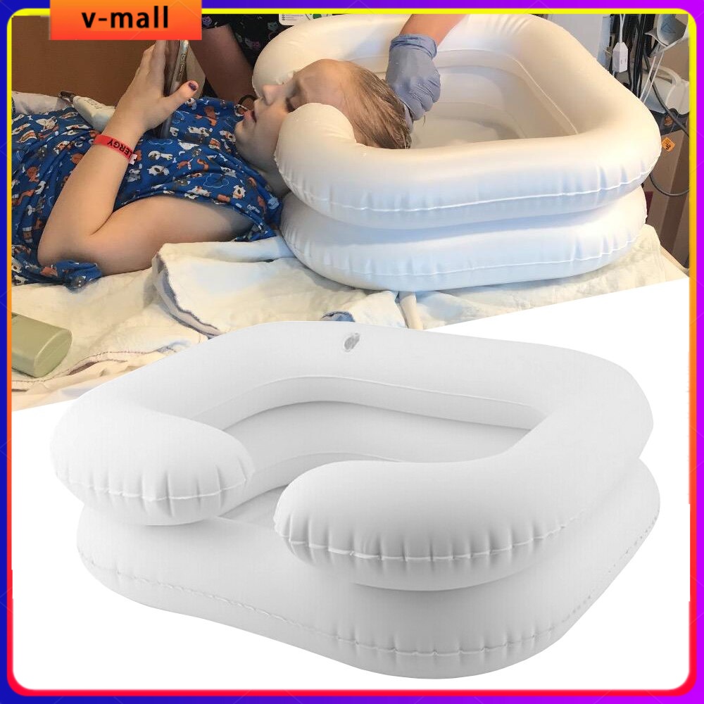 Inflatable shampoo basin with drain pipe inflatable shampoo basin
