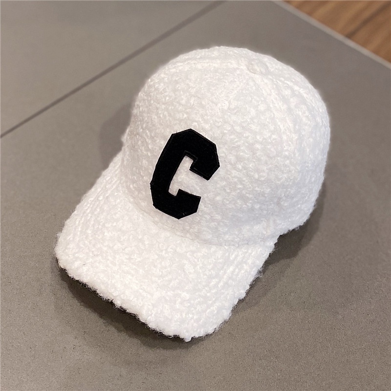 Hat female autumn and winter C letter lamb wool warm baseball cap casual cap female outdoor outing Shopee Philippines