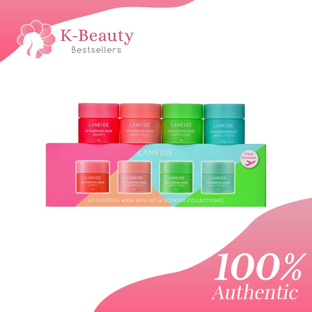 Laneige Lip Sleeping Mask Mini Kit (4 Scented Collection) Shopee