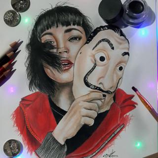 Tokio Drawn from La Casa De Papel