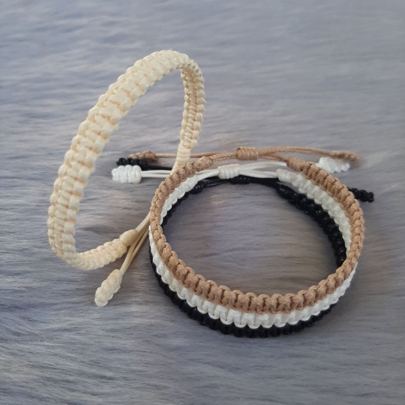 PWC Square Knot Bracelet | Macrame Bracelet | Plain Color Bracelet ...