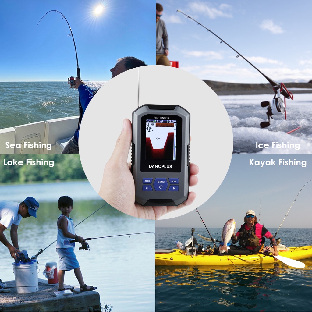 Fish Finder Wireless Sonar Sensor 125kHz Frequency 45 Meters / 147 Feet ...