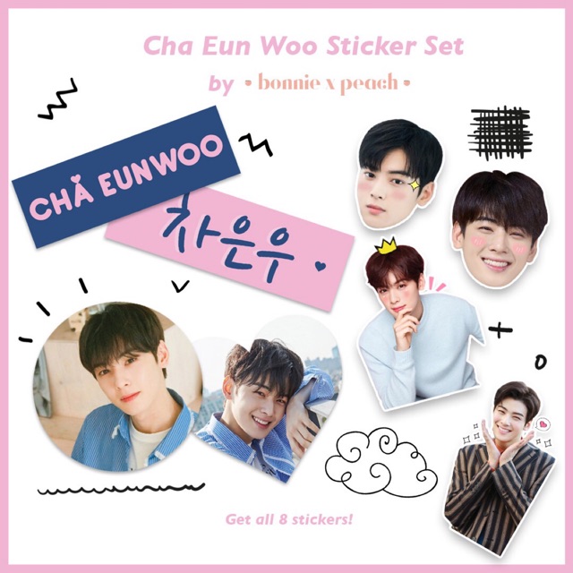 Actor Cha Eun Woo Sticker Set Shopee Philippines