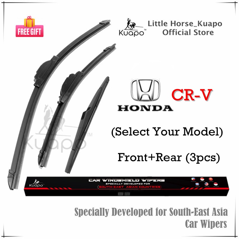 (Front+Rear 3pcs) Honda CRV Wiper Blade Set for 19962024 Gen1 / Gen2 / Gen3 / Gen4 / Gen5 CRV